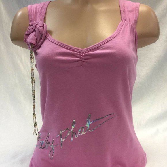 Women's Baby Phat Pink Flower Tee Shirt NWT - Picture 1 of 3